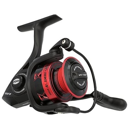 Penn Fierce Iv Spinning Reels, Size 2500 BlackRed, 621, 5 Bearings 12 Drag FRCIV2500